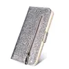 Mode Glitter Cuir Portefeuille Coffret Card Slots Flip Couvercle pour Samsung A02S A03S A10 A12 A20 A21S A22 A32 A50 A51 A52 A70 A71 A72 M32