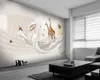 寝室の3D壁紙モダンなファッション3 dリボンキリン抽象的な背景の壁壁画家の装飾3D壁紙