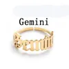 New Stainless Steel Zodiac Rings for Women Men Antique Style Design Letter Leo Aries Rings Minimalist 12 Constellation Jewelry