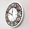 Maak je eigen aangepaste 12 foto's Collage Instagram Custom Home Wall Clock Personalized Family Photos Printed Clock Wall Watch LJ200827