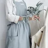 Kök Förkläde Bomull Vuxen Bib Pläterad Skirt Hem Kitchen Canvas Vest Förkläde Cafe Tillbehör Midja Restaurang Uniform VTKY2385