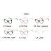 2020 Fashion Oversized Cat Eye Glasglas Metallramar Kvinnor Märke Eyewear Men Rensa Lens Anti-Blue Glasses Ladies Tillbehör