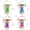 Feestelijke feestartikelen snelle Pasen mand canvas emmers gepersonaliseerde bunny cadeau tassen bunny tail draagtas 10 stijlen mix