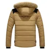 新しいデザインウィンタージャケット男性2020の毛皮の襟の男性の綿パッド入りジャケット厚さの暖かいコートカーキ防水防風ウィンドプルーフオーバーコート5xl