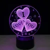 Night Lights 3D Optical Lamp Loves Heart I Love You Night Light DC 5V USB Powered 5th Battery Whole Drop291j