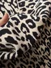 Jupe léopard tricotée longue avec fente pour femme, taille haute, début du printemps, 220216