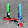 Pipa ad acqua per nettare in silicone con punta al quarzo Nail 14mm Concentrato Dab Straw Silicone Oil Rigs