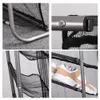 Över dörr hängande sko rack spara utrymme garderob skor arrangör väggmonterad rostfritt stål sko hängande hylla hem sko hängare y200527