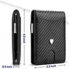 Dienqi Carbon Fiber Men plånböcker RFID -korthållare Money Bag Kort bifold läder minimalistisk plånbok manlig handväska smart walet svart 225668612