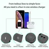 Fyra-i-en-snabb trådlös laddare för mobiltelefon Klocka hörlurar Snabb trådlös laddning Kompatibel för iPhone / Android