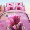 46 Heißer Verkauf Königin / Twin Size Quilt Duvet Cover Kissenbezug HD Rose Blumen Muster Bettwäsche Set 3D Bettwäsche Set Polyester weich 201021