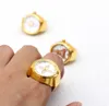 Ouro, anel de relógio, presente, casais, movimento de quartzo, pulseira de mola, elegante pequeno
