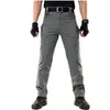 Spodnie taktyczne Mężczyźni Plus Rozmiar Elastyczne Spodnie Bawełniane Wiele Pocket Zip Wojskowy Styl Kamuflaż Czarne męskie spodnie Cargo H1223
