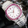 Twf Jumbo Platinum Ruby Bezel 5711 White Texture Dial A324 Outamatic Mens Watch Hip Hop Bling Jewelry Best Edition PTPP 2021 PHERETIME E166A1