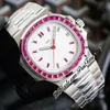 TWF Jumbo Platinum Ruby Bezel 5711 Witte textuur Dial A324 Automatische heren Watch Hip Hop Bling Sieraden Beste editie PTPP 2021 Puretime E166A1