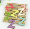 Mix Color Chenille Tkaniny Złoto Glitter Letters Patches Ręcznik Haft Rainbow Gritt Alfabet Żelazko Na Uroczej Naklejki Nazwa RRB14456