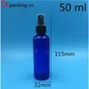 50 PZ 15 60 100 ML Royal Blue Plastica Profumo Spray Bottiglie vuote Lozione portatile Piccolo annaffiatoio Contenitore Spedizione gratuita migliore qualità