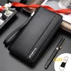 Bison Denim Leather Leather Long Wallet Men's Clutch Bag Cowskin Prootlets for Male Coin Presh Business Wallets N8008