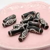 Other Tibetan Buddhist Natural Agate Stone Bead Cylindrical Punch For Women Making DIY Jewerly Necklace Accessories 10x28mm