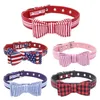 Double couche Tissu Pet Bowknot Collier Drapeau Chien Laisse Corde pour Teddy Chihuahua Pug Petit Moyen Grand Chat LJ201109