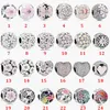 Fine jewelry Authentic 925 Sterling Silver Bead Fit Pandora Charm Bracelets Pink Series Magnolia Love Heart String Safety Chain Pendant DIY beads