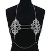 Butterfly Crystal Set Body Chain Bra and Thong Panties for Women Sexy Lingerie Bikini Body Jewelry Underwear T200508264o