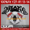100% Fit Feedings de OEM para Yamaha YZF-R1 YZF R1 1000 CC YZFR1 13 14 Moto Bodywork 94No.72 YZF R1 1000CC YZF1000 2013 2014 YZF-1000 2013-2014 Molde de Injeção Vermelho corpo negro vermelho