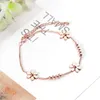 2020 새로운 골드 컬러 꽃 파란색 상자 체인 팔찌 친구 Pulsera 스테인레스 스틸 링크 체인 팔찌 chirstmas