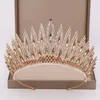 Crown Crystal Beauty Pagant Big Wedding Tiara Rhinestone Queen Tiaras och Kronor Diadem Hår Smycken Bröllop Hår Tillbehör J0113