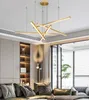 İskandinav oturma yemek odası avize modern minimalist uzun şerit ışık atmosferik ev yatak odası için led lamba