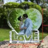 10x10CM Souvenirs Custom Made Heart Crystal Po Frame Glass Album for Pictures Frame Wedding Decoration Friends Unusual Gift 201211