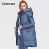 CINEMORE Winter neue Damen übergroße lässige Baumwolljacke schwarzes Hemd lange Damen Kapuze Winter warm biologischer Flaum 9980 201217