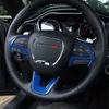 Blue Car Steering Wheel Cover for Dodge Challenger 15+ / Durango 14+ / Grand Cherokee SRT8 14+ / Dodge Charger 15+