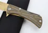 Golden D2 Blad Bamboo Handle Bearing CNC Tactical Pocket Folding EDC Knife Camping Kniv Jaktknivar Xmas Present A1479