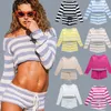 AIUJXK Sommer Gestrickte Strap Tank Top Und Shorts 2 Set Frauen Sexy Strand Stil Trainingsanzug Casual Camis Hose Anzug