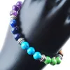 Wojiaer 7 Chakras Reiki Gem Stenpärlor Strand Bracelet Smycken Yoga Meditation för Women Armband K3281