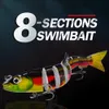 6 cor 12.5cm 21.5g ABS iscas de pesca para truta baixo Multi swimbaits articulados Soltando lento natação biônica isca de água doce saltwater 6 pcs / lote