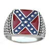 Roestvrijstalen staalfederale Amerikaanse federatie Red Blue Verenigde Staten US Flag Star Shape Cross X kruist Confederate Rings sieraden