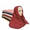 Luxuey hijab écharpe femmes long châle wrap bandeau musulman islamique nouvelle couleur unie rayures élégant dames écharpe foulard 180*80 cm