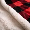 Plaid Blankets Kids Lattice Sherpa Swaddling Double Lambs Wool Flannel Blanket Winter Couch TV Fuzzy Snuggle Bedding Home Textiles B7686