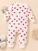 Baby Heart Print Button Front Jumpsuit SHE