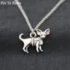 Кулон ожерелья античный серебристый цвет чихуахуа собака из нержавеющей стали цепи ожерелье бого животных чехлы модные аксессуары ювелирные изделия 20211