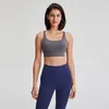 L-99 Soutien-gorge de sport avec boucle à trois rangées, réglable, creux, beau dos, col en U, sous-vêtements sexy, chemises, gilet de sport, débardeurs de Fitness, haut de soutien-gorge de Yoga pour femmes