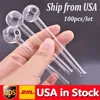 Local Warehouse Pyrex Glass Oil Burner Pipe 4inch Lenght Bubbler Smoking Water Pipes hand adapter for Dab Rig Bong 100pcs/lot