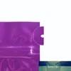 100 pièces brillant violet épicerie au détail en aluminium feuille fermeture éclair emballage sac parfumé thé Mylar thermoscellage stockage emballage sac