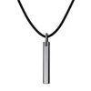 Pendentif pilier en carbure de tungstène pour hommes avec chaîne en corde noire, colliers pour hommes, bijoux masculins parfaits comme accessoire de mode B1204