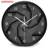 Airinou 3D Vortex Style Modern Glass And Metal Wall Clock Library Science Museum Or Company H1230