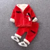 Neue Herbst Winter Verdicken Baby Jungen Mädchen Cartoon Kleidung Kinder Casual Mit Kapuze Jacke Hosen 2 Teile/sätze Kinder Mode Trainingsanzug