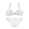 Sexy delle donne di Varsbaby pizzo floreale sfoderato biancheria intima delle signore filato caldo con ferretto insiemi del reggiseno LJ201031