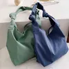 Shopping Bags Simple Style Canvas Women s Shoulder Korean Large Capacity Ladies Handbags Female Solid Color Crossbody 220310